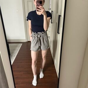 Wilfred High Waist Sage Green Paperbag Shorts